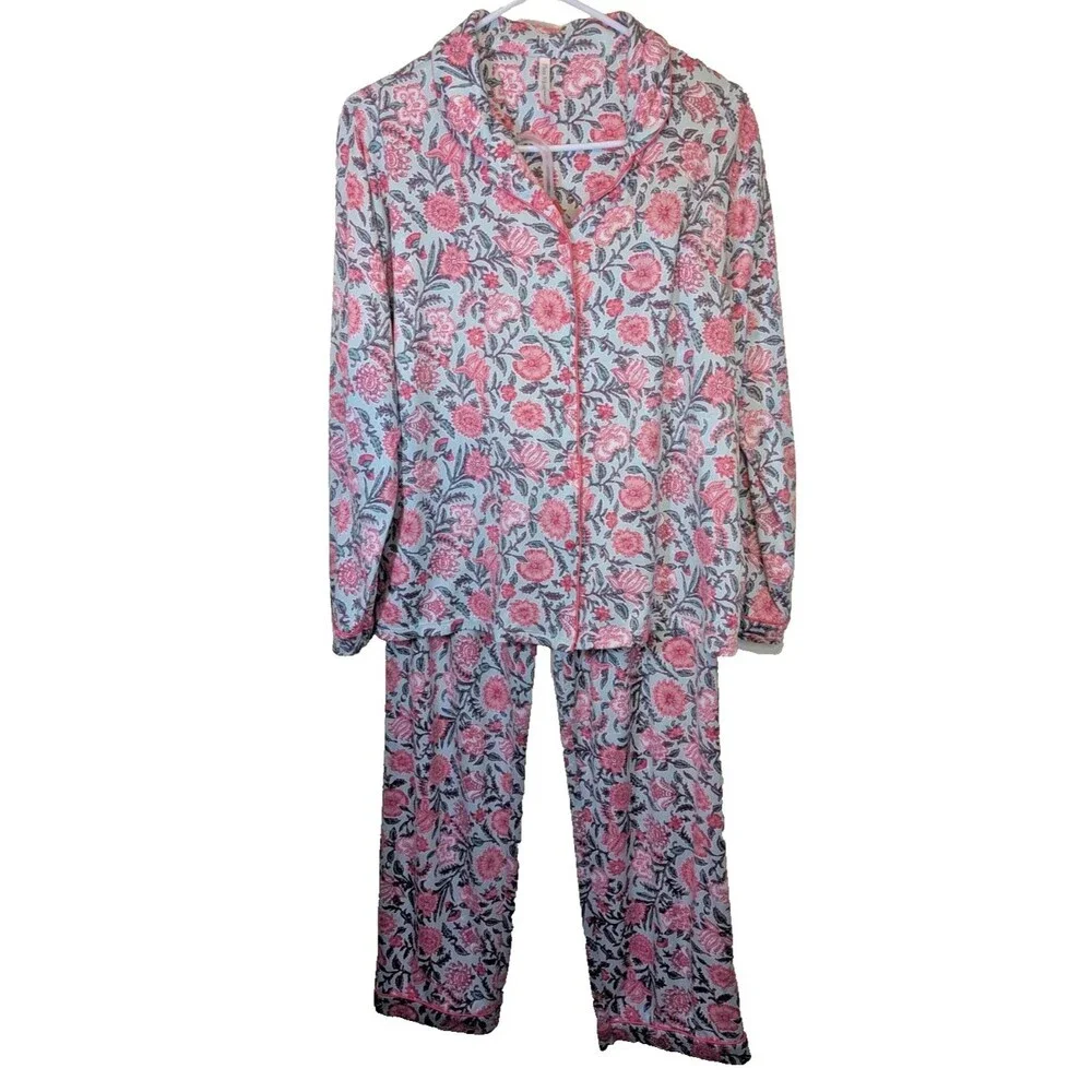 Flora Nikrooz Pajama Set Floral Pockets Comfy Lounge Wear Size Small